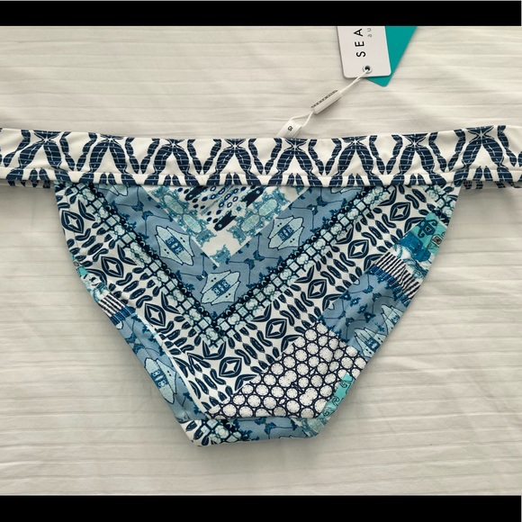 💙👙Seafolly bikini bottoms NWT in fun blue print - Picture 6 of 13